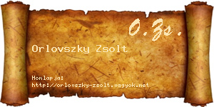 Orlovszky Zsolt névjegykártya